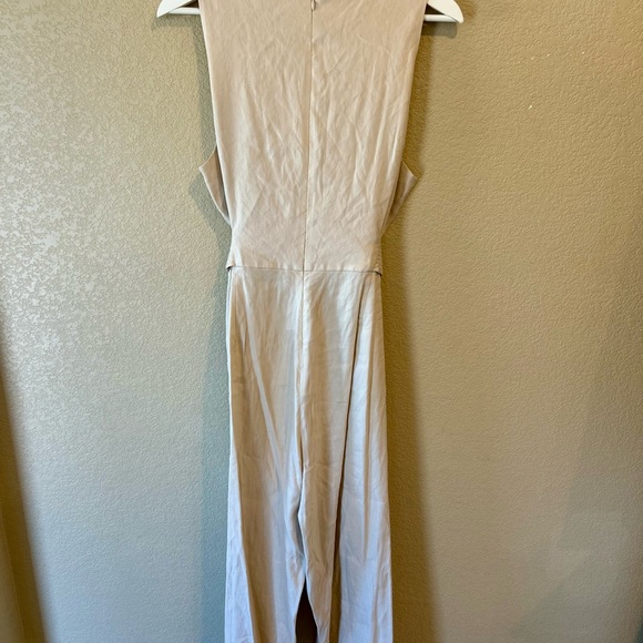 Not for sale- ANTONIO MELANI Size 14 Linen Natural Sleeveless Jumpsuit Wide Leg - Picture 7 of 11